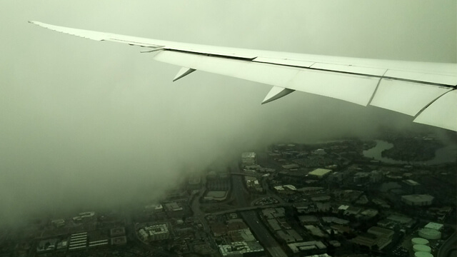 霧の町サンフランシスコこの低さに霧がある。